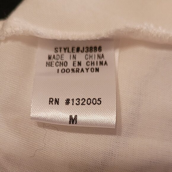 NWOT Lovely White with Blue Embroidery & Fringe Beach Cover-up by Entro Size M - Picture 5 of 5